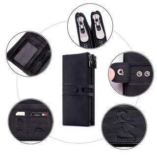 Only-bags.store Grande Portafoglio Vintage in Pelle con Protezione RFID  