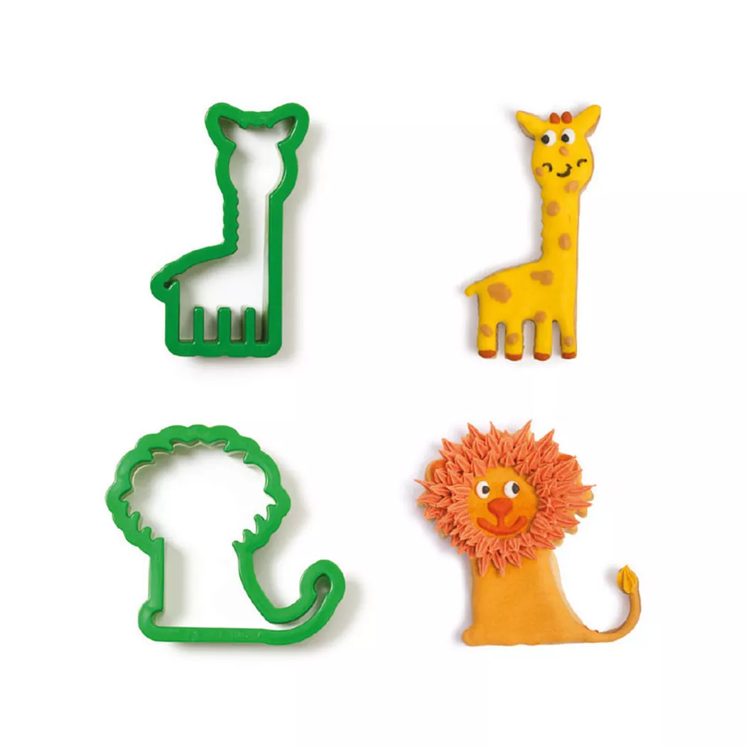 Decora - Cookie Cutter Leone e Giraffa 2-Piece, Verde