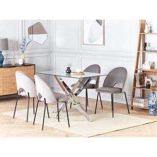 Beliani Table de repas en Verre de sécurité Moderne MARAMO  