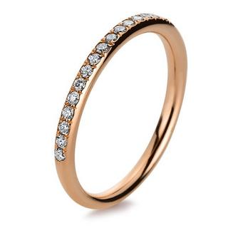 MUAU Schmuck  Mémoire-Ring 750/18K Rotgold Diamant 0.2ct. 