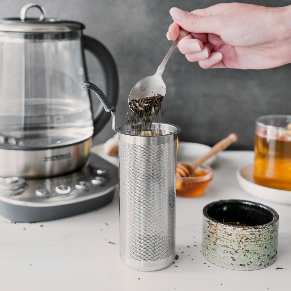 Gastroback Gastroback Design Tea Aroma Plus teiera in vetro per la preparazione del tè 1,5 L 1400 W Nero, Argento  