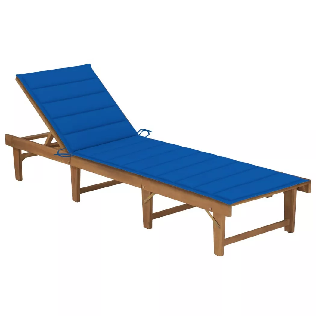 VidaXL - lettino pieghevole Legno di acacia, One Size, Blu