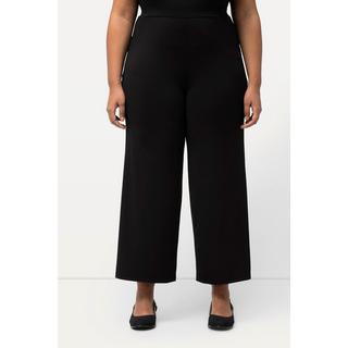 Ulla Popken  Pantaloni in jersey dal taglio della gamba ampio con cintura elastica nero 