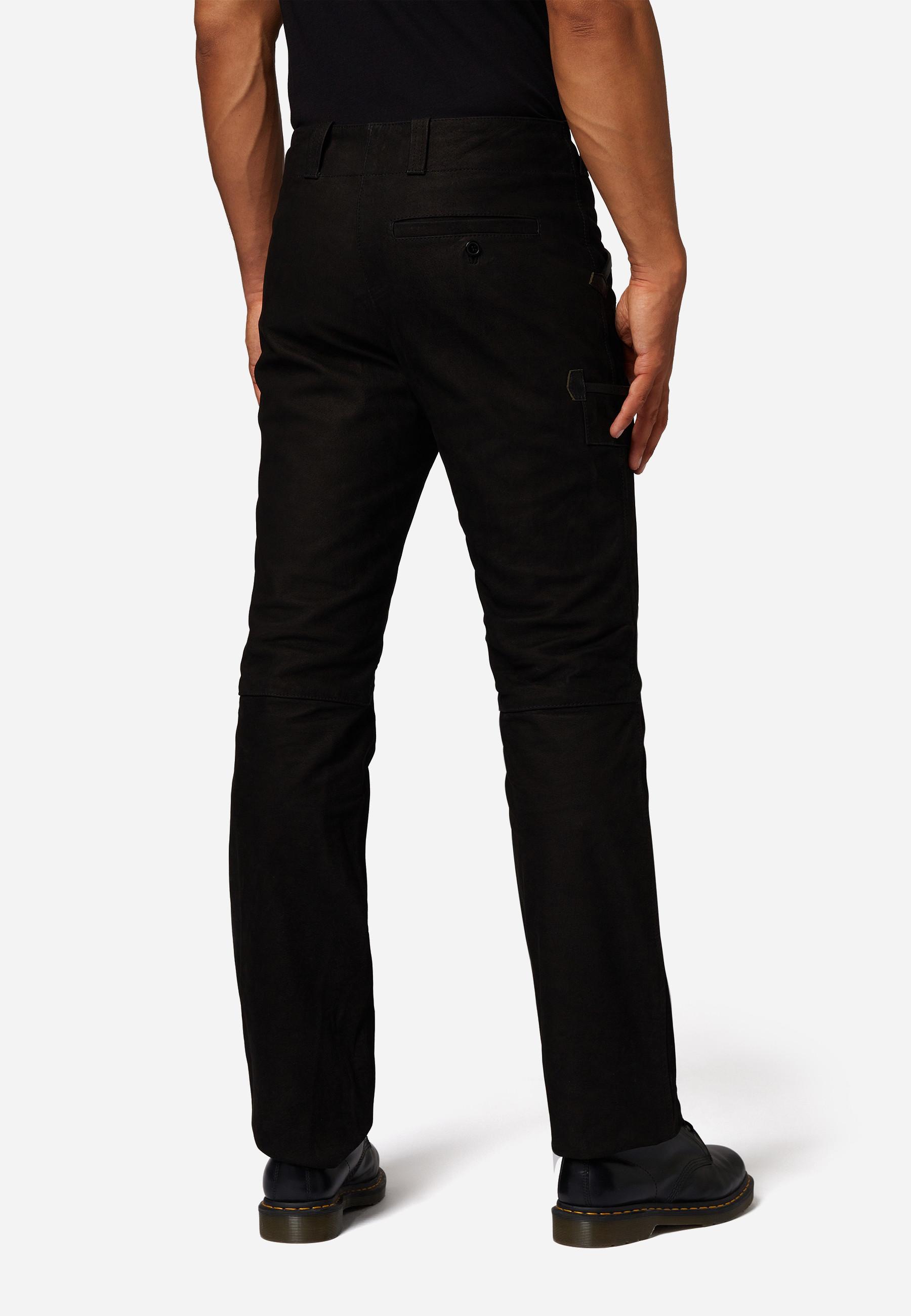 RICANO  Pantalon en cuir pour hommes RT-105, pantalon de charpentier dans une coupe droite classique 