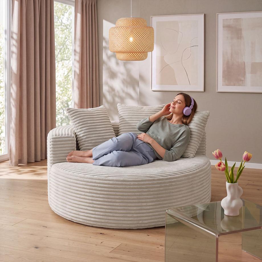 Tectake Poltrona relax Love Rivestimento in velluto, ampio schienale semicircolare  
