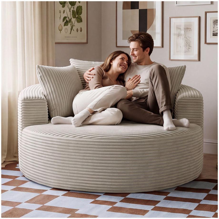 Poltrona relax Love Rivestimento in velluto, ampio schienale semicircolare