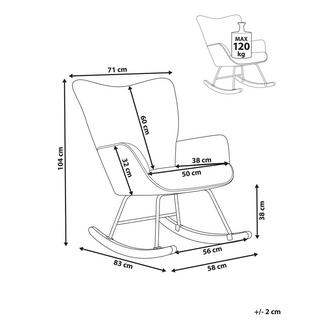 Beliani Fauteuil à bascule en Velours côtelé Rétro ARSET  