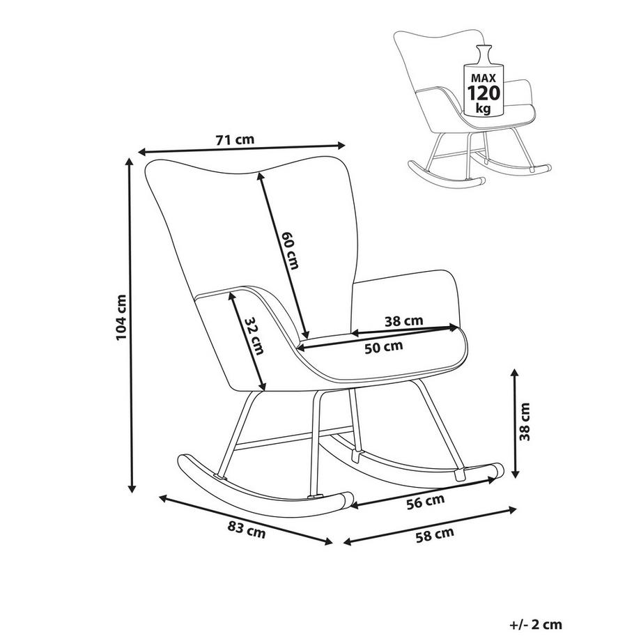 Beliani Schaukelsessel aus Cord  ARSET  