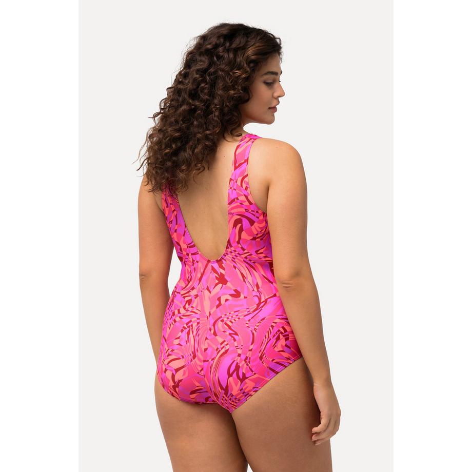 Ulla Popken Costume da bagno motivo a spirale coppe morbide ferretto riciclato  