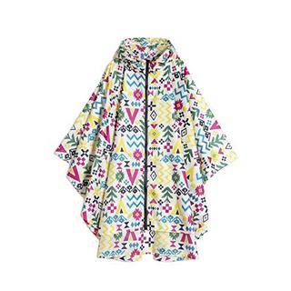 Alopini Stylischer wasserdichter Regenponcho mit Kapuze Reissverschluss  