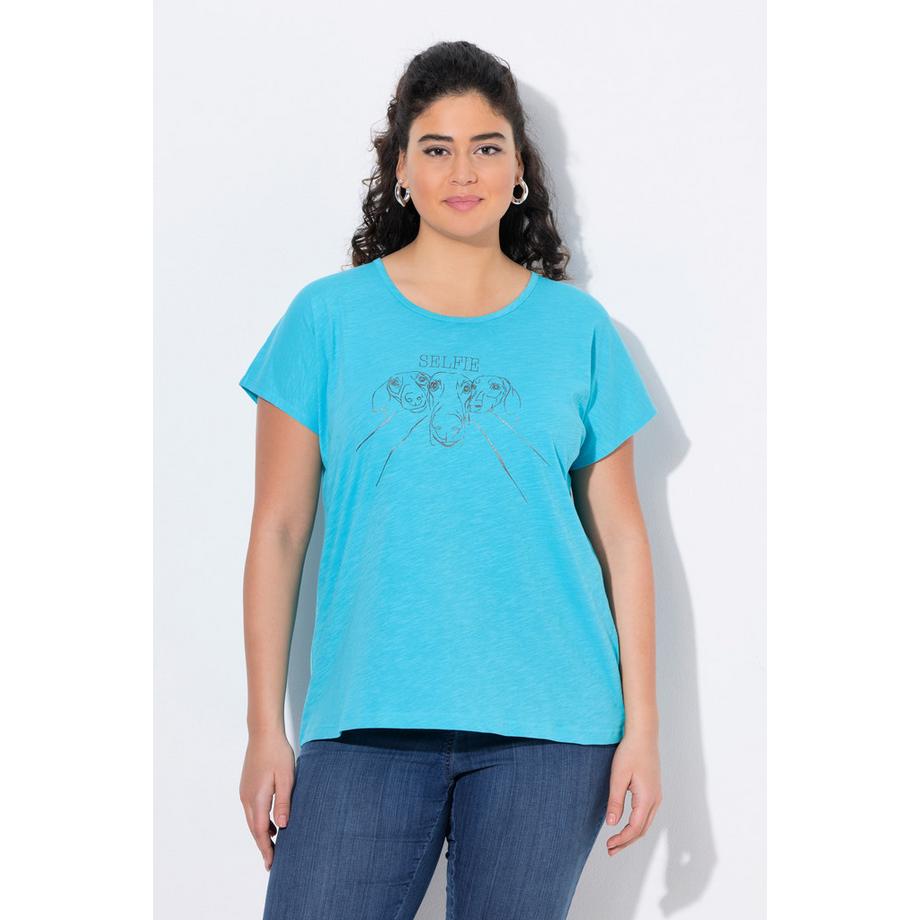 Ulla Popken T-shirt Oversized Motif Animal Métallisé Manches Courtes  