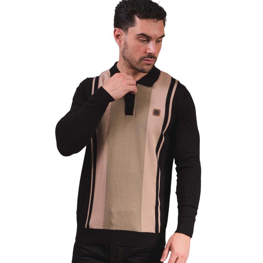 Lambretta  Aw25 Maglietta Polo Vintage Con Pannelli Manica Lunga 