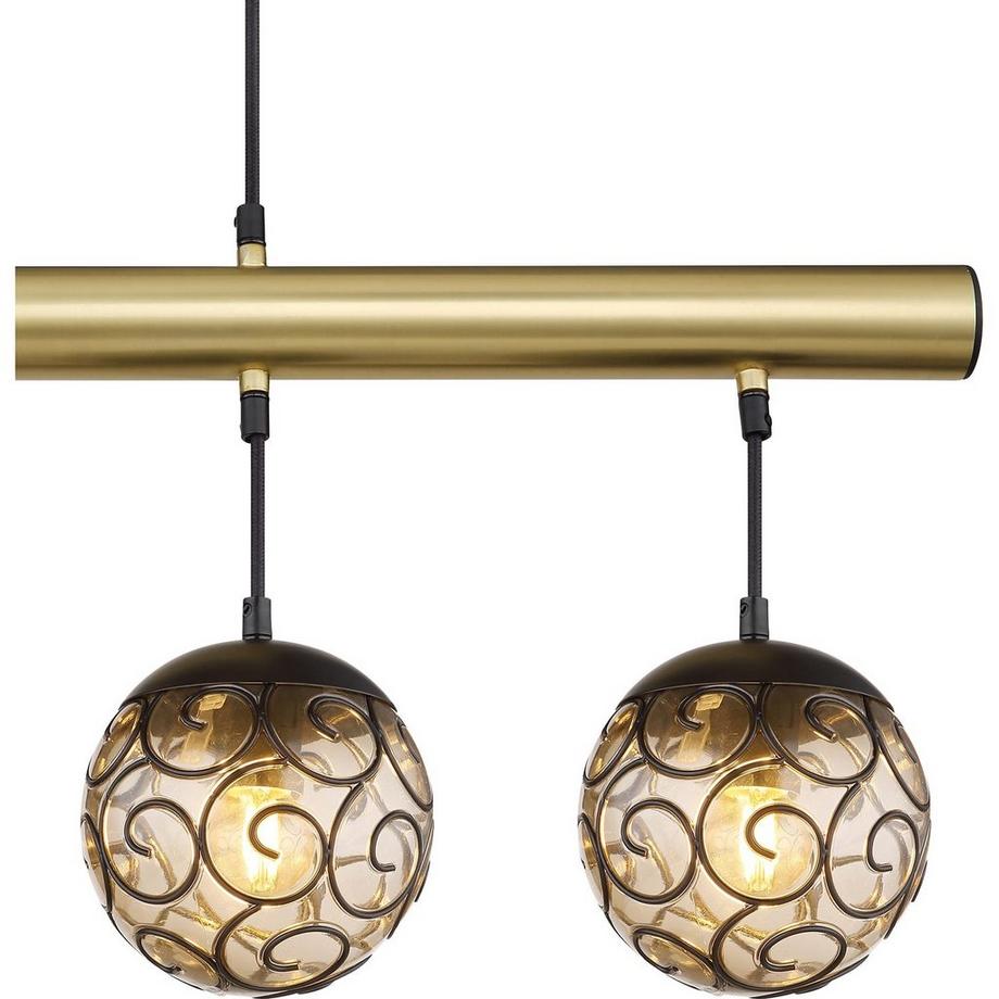 mutoni Lampe à suspension Fitz métal noir mat 4xE27  