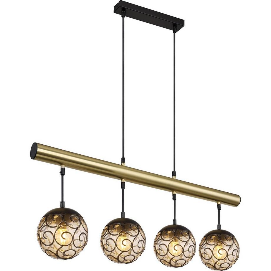 Lampe à suspension Fitz métal noir mat 4xE27