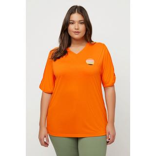 Ulla Popken  T-Shirt, V-Ausschnitt, Halbarm, antibakteriell 