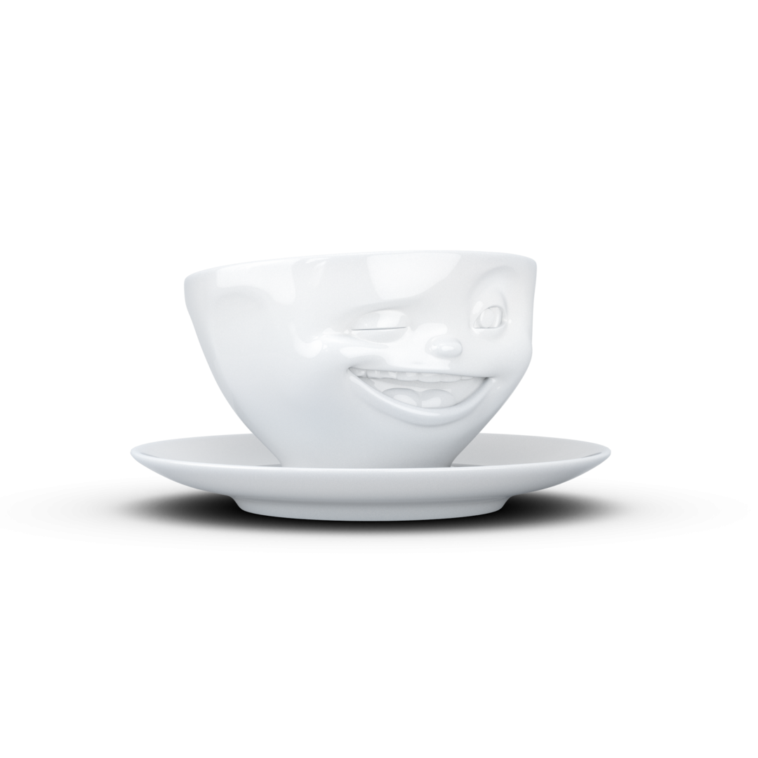 58products Kaffeetasse Zwinkernd weiss  