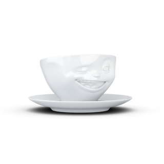 58products Kaffeetasse Zwinkernd weiss  