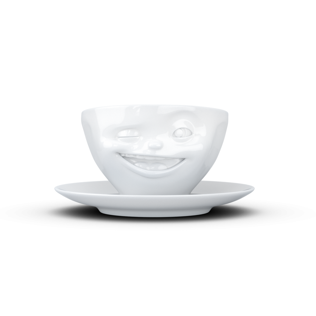 58products Kaffeetasse Zwinkernd weiss  