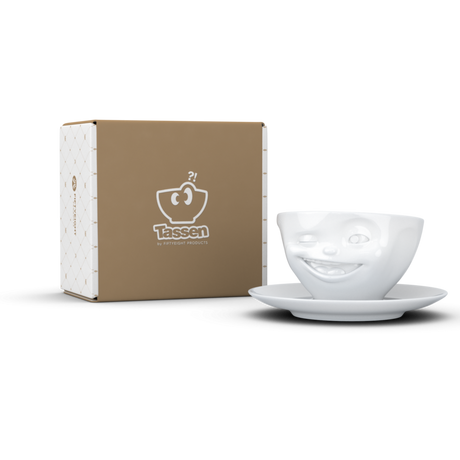 58products Kaffeetasse Zwinkernd weiss  