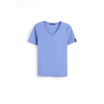 T-shirt in cotone con grande scollo a V 160G