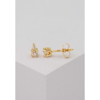 MUAU Schmuck  Solitär Ohrstecker 4-Griff-Fassung Gelbgold 750 Brillanten 0.25ct. 4.5mm 