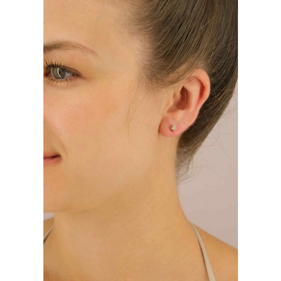 MUAU Schmuck  Solitär Ohrstecker 4-Griff-Fassung Gelbgold 750 Brillanten 0.25ct. 4.5mm 
