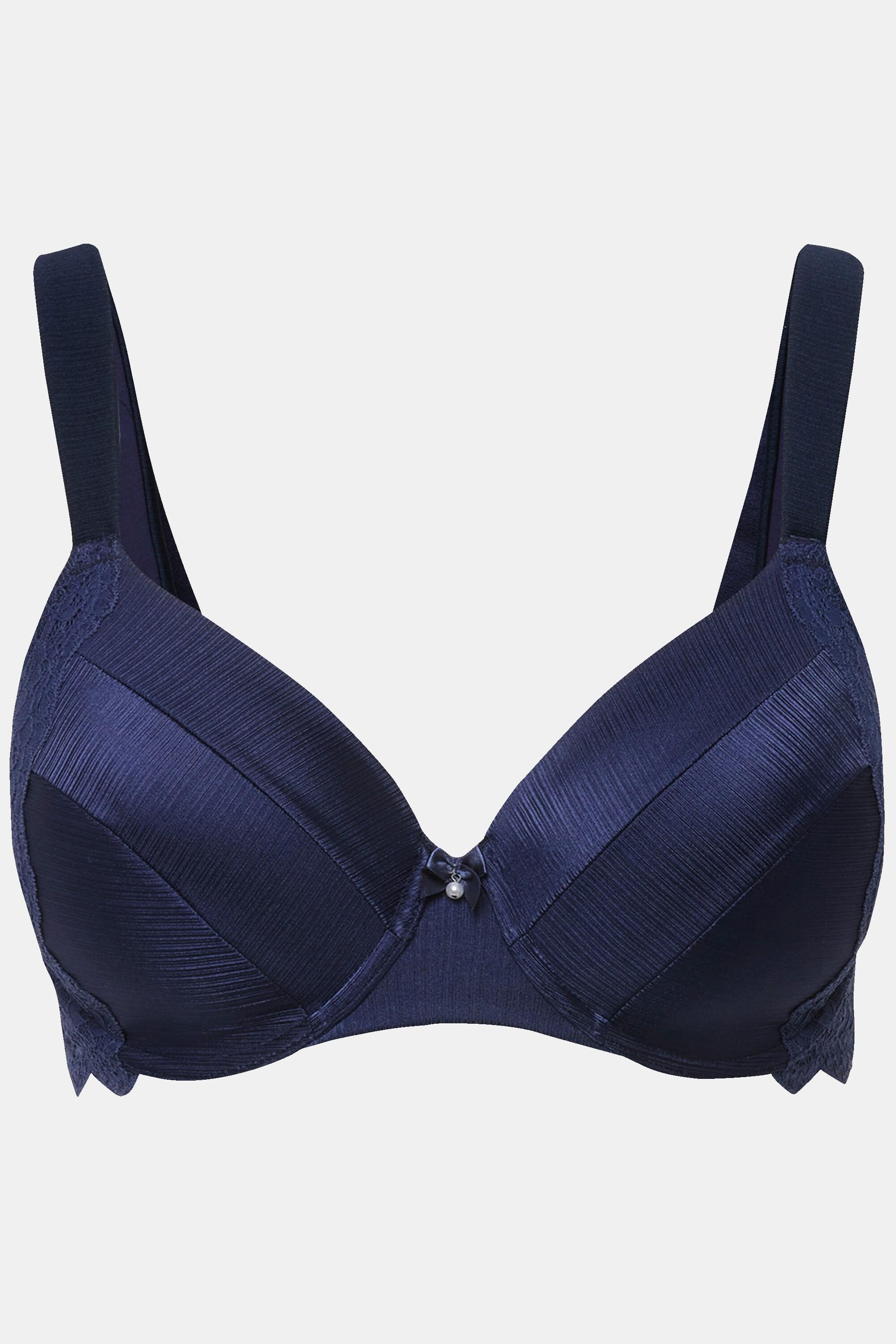 Ulla Popken  Reggiseno con ferretto, coppe morbide, raso, pizzo e coppa B-F 