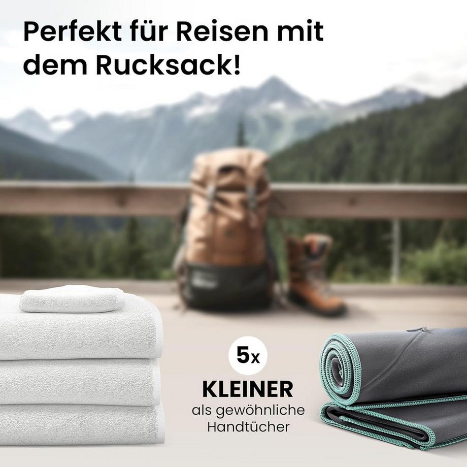 Bemaxx  BeMaxx Mikrofaser-Handtuch-Set, Grau 