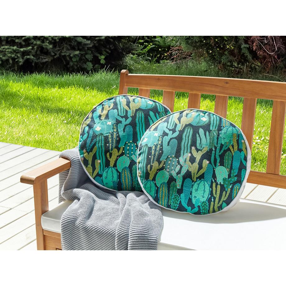 Beliani Gartenkissen 2er Set aus Polyester Modern BUSSANA  