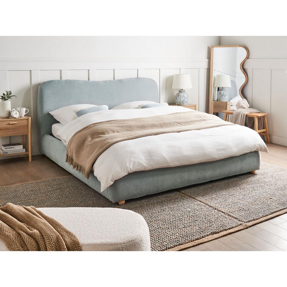 Beliani Lit ottoman en Tissu chenille  BLAGNAC  