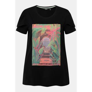 Ulla Popken  T-shirt imprimé. Ligne A, col rond et manches courtes 