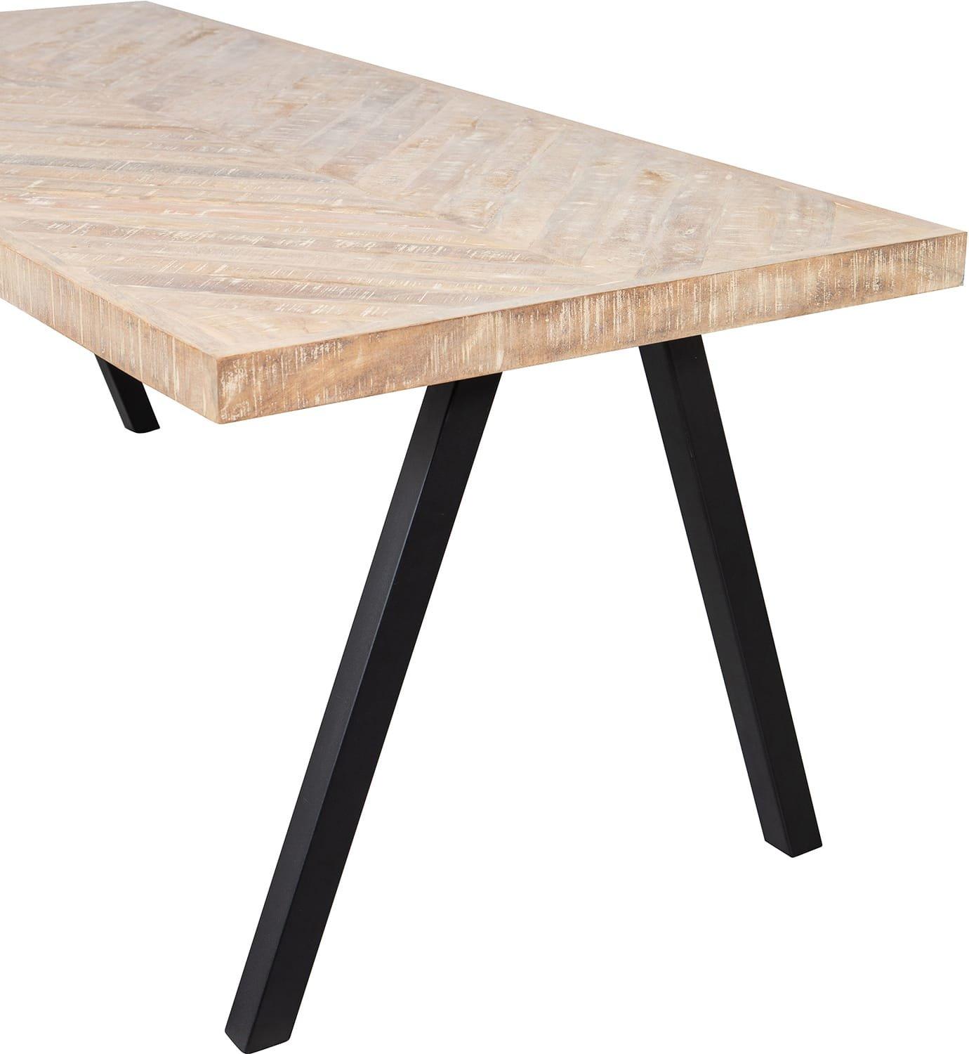 mutoni Table à manger Tablo Mango Herringbone 180x90 pieds carrés  