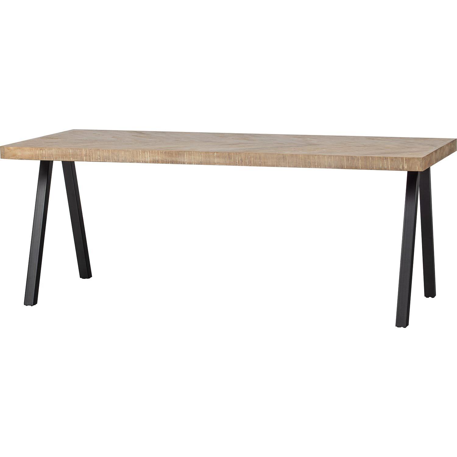 mutoni Table à manger Tablo Mango Herringbone 180x90 pieds carrés  