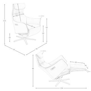 ANGEL CERDA Fauteuil pivotant en cuir brun  