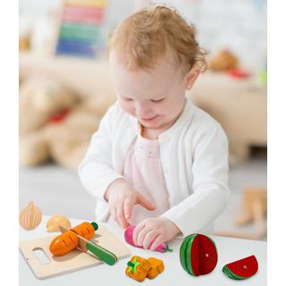 Activity-board  Jouet alimentaire en bois pour la cuisine des enfants, set de coupe de fruits et légumes pour le jeu de rôle, démontable, jouet éducatif alimentaire 