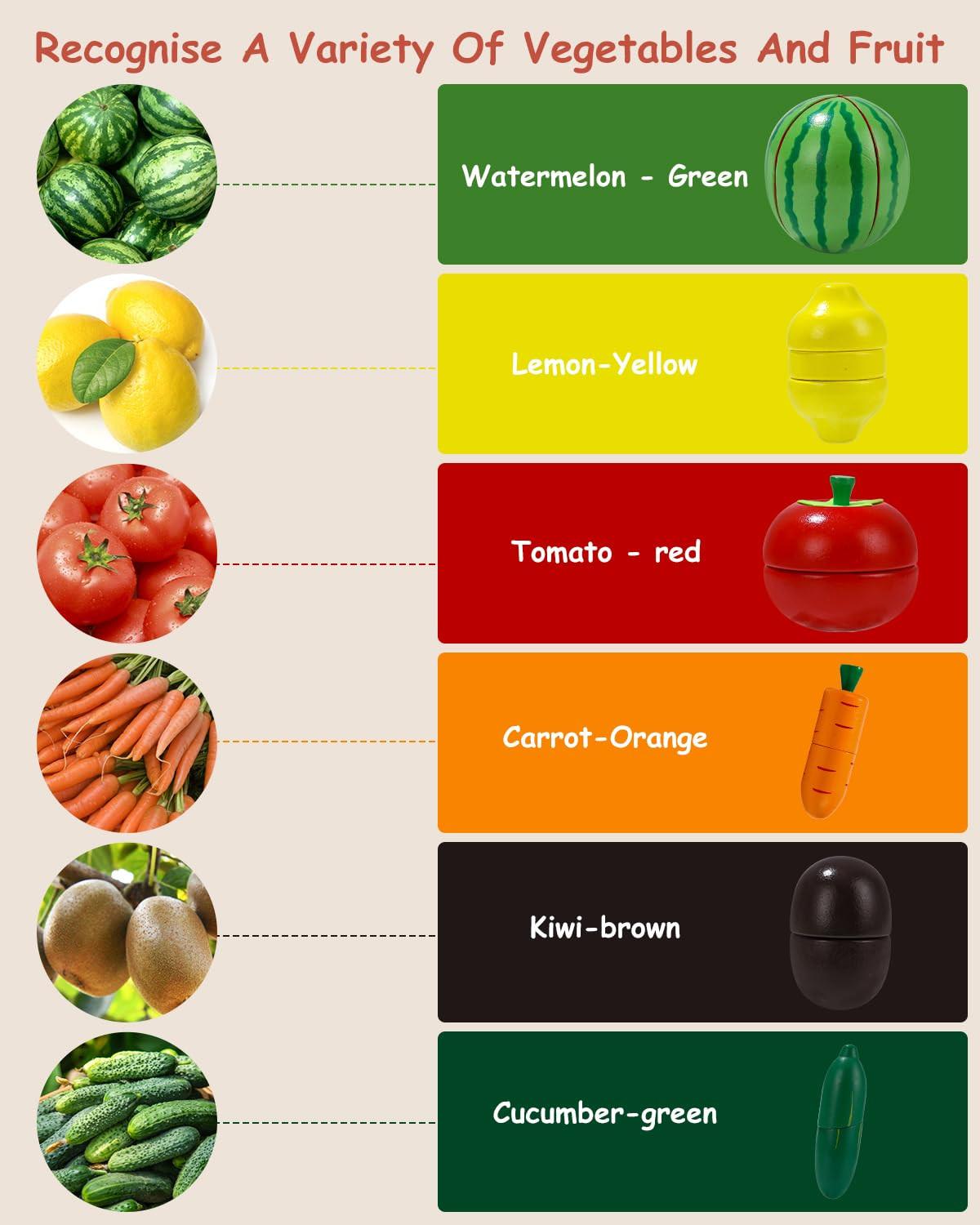 Activity-board  Jouet alimentaire en bois pour la cuisine des enfants, set de coupe de fruits et légumes pour le jeu de rôle, démontable, jouet éducatif alimentaire 