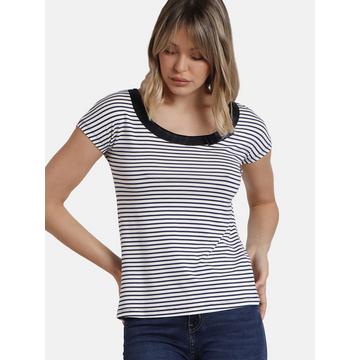 T-shirt a maniche corte con scollo rotondo Rayas