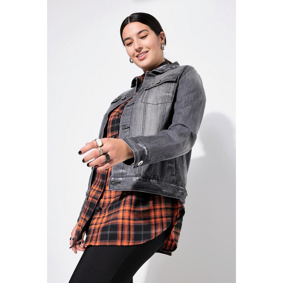 Studio Untold Giacca di Jeans Regular Fit Denim Distrutto  