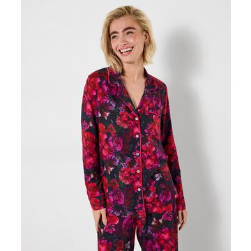 Boutique-Winter-Pyjama-Oberteil mit Blumenmuster