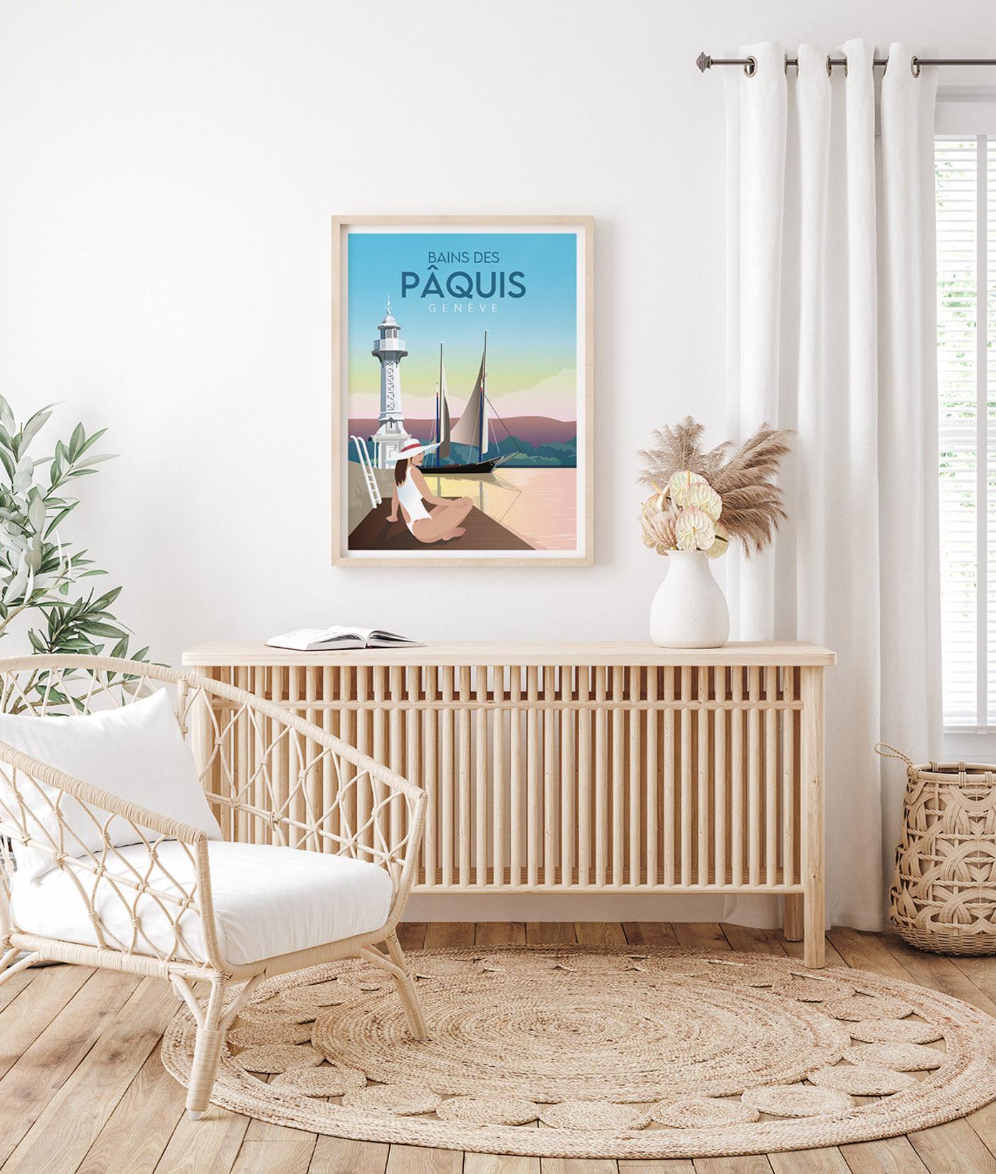 La-Jonx Bains des Pâquis - Le ponton - Poster  