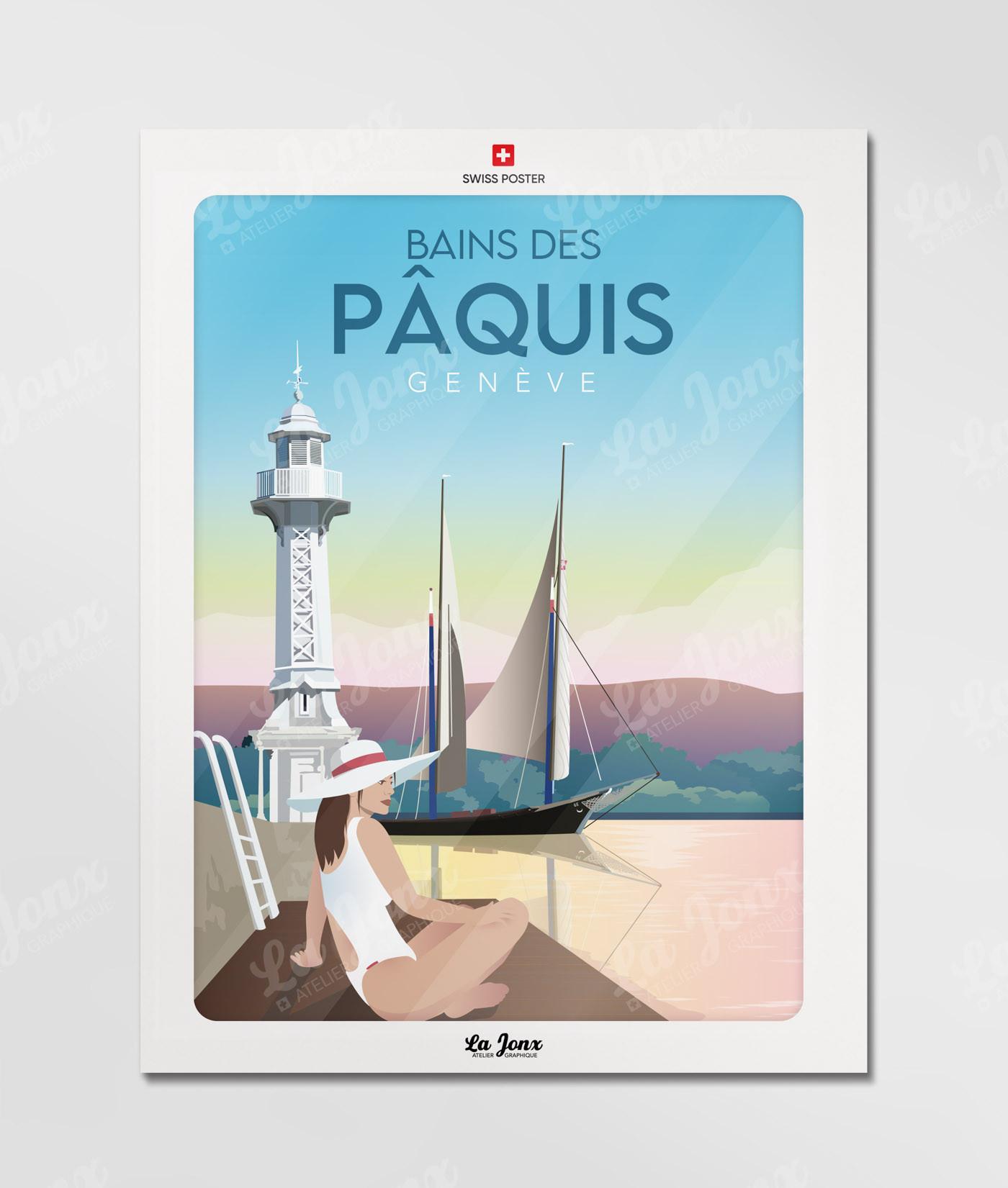 La-Jonx Bains des Pâquis - Le ponton - Poster  