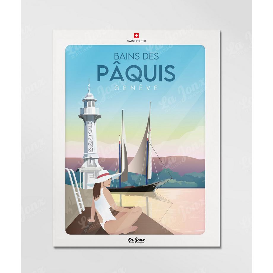 La-Jonx Bains des Pâquis - Le ponton - Poster  