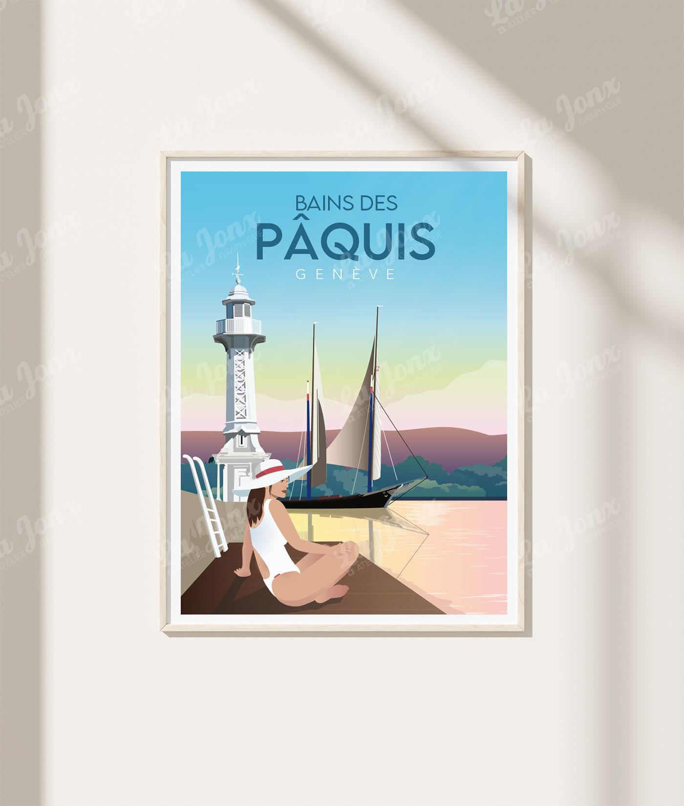 La-Jonx Bains des Pâquis - Le ponton - Poster  