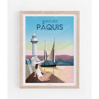 La-Jonx Bains des Pâquis - Le ponton - Poster  