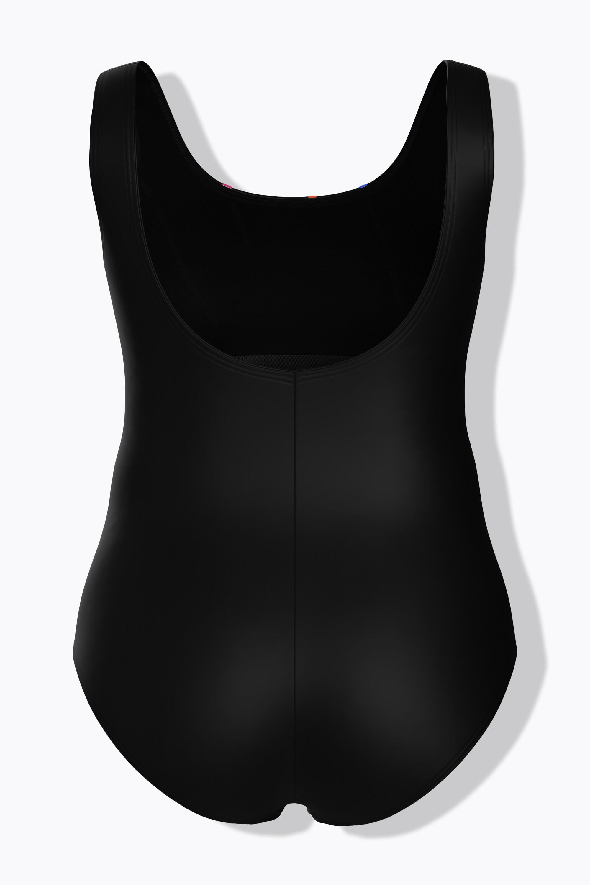 Ulla Popken Costume da bagno a righe senza coppe scollo rotondo  