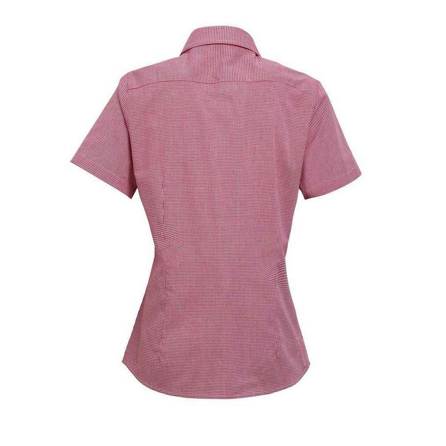 PREMIER Camicia Micro Gingham A Quadri Maniche Corte  