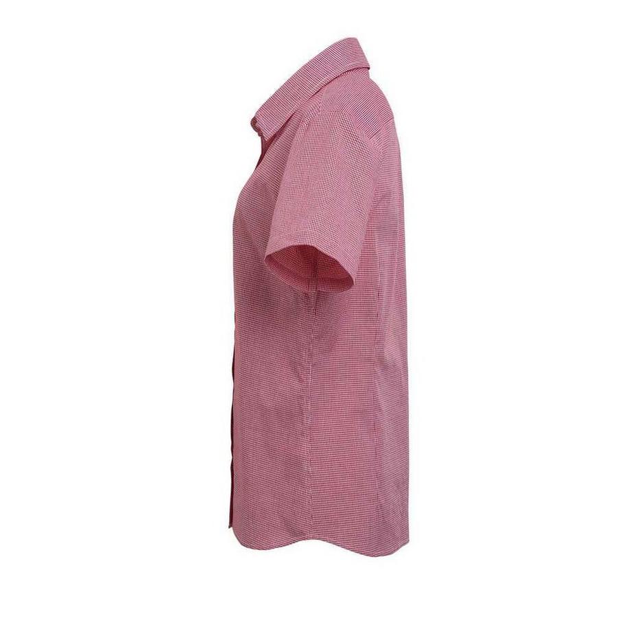 PREMIER Camicia Micro Gingham A Quadri Maniche Corte  