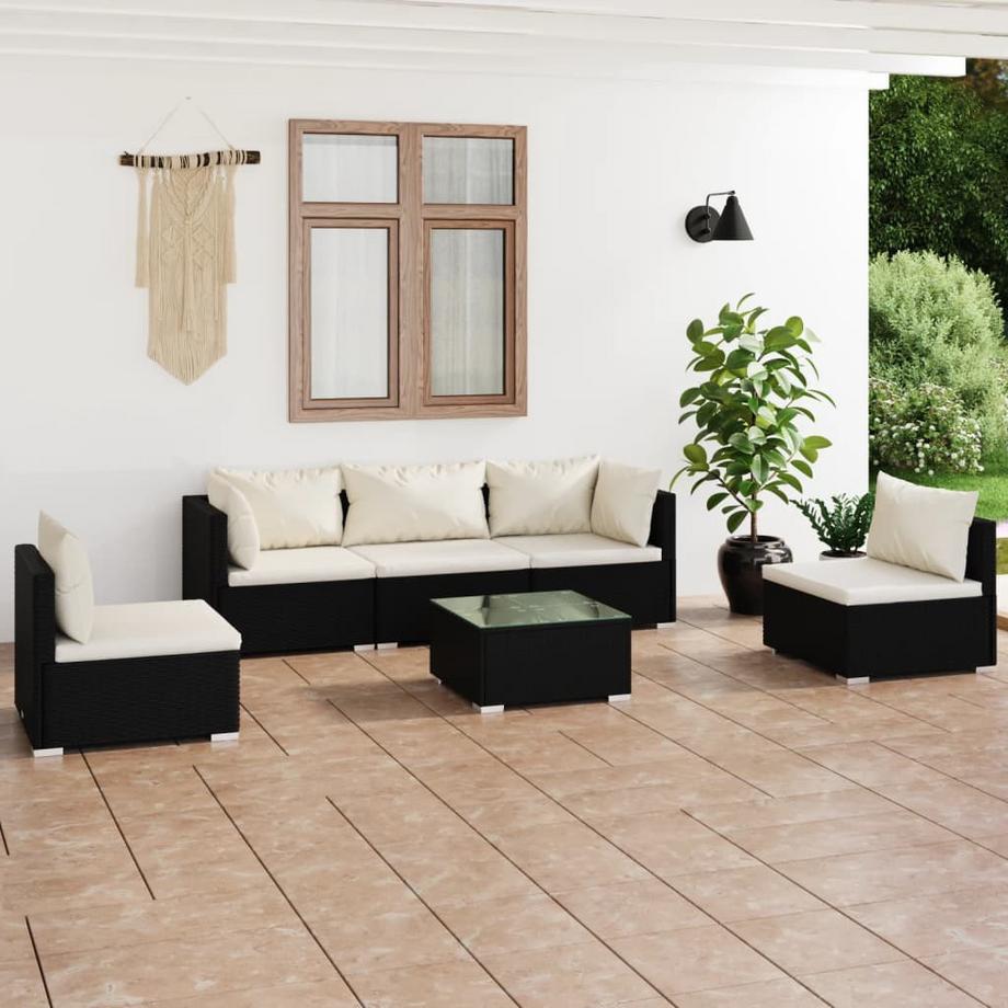 VidaXL set divani da giardino Polirattan  