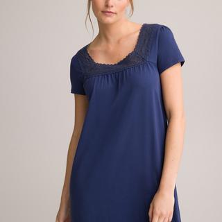 La Redoute Collections  Chemise de nuit dentelle et coton peigné 