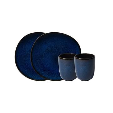 Set da colazione, 4 pezzi, per 2 persone Lave bleu